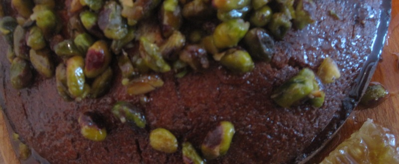 Greek-style honey and pistachio drizzle cake